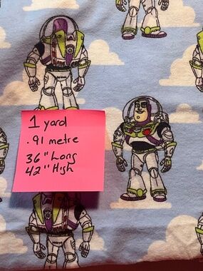 Disney Toystory Buzz Lightyear Flannel Fabric 1 Yard